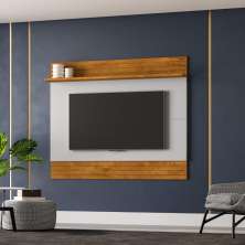 Conjunto Painel e Rack Hawkings Naturalle Off White