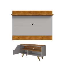 Conjunto Painel e Rack Lyria Naturalle Off White
