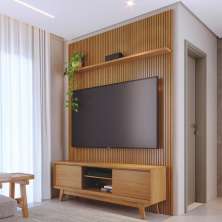 Conjunto Painel e Rack Moonshadow Cumaru