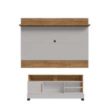 Conjunto Painel e Rack Rivia Cinamomo Off White
