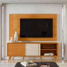 Conjunto Painel e Rack Terminus Cinamomo Off White