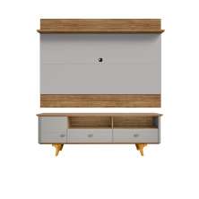 Conjunto Painel e Rack Ymir Cinamomo Off White