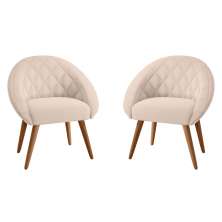 Conjunto Poltrona Decorativa Maricá Linha Bege