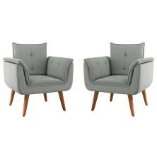 Conjunto Poltrona para Sala de Recepção Silveiras Linha Grafite
