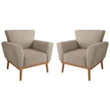 Conjunto Poltrona para Sala de Recepção Viana Inca Castor