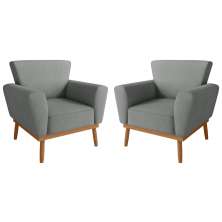 Conjunto Poltrona para Sala de Recepção Viana Linha Grafite