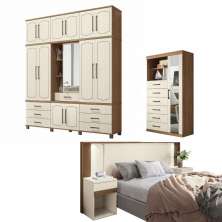 Conjunto Quarto Completo Lens Jatoba Areia
