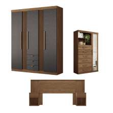 Conjunto Quarto Completo Pequim Jatoba Grafite