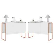 Conjunto de Buffets Industriais Milão Branco Cobre