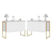 Conjunto de Buffets Industriais Milão Branco Dourado