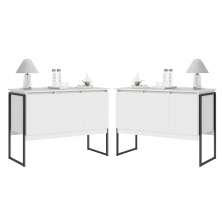 Conjunto de Buffets Industriais Milão Branco Preto