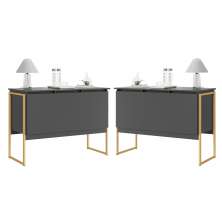 Conjunto de Buffets Industriais Milão Preto Dourado