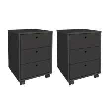 Conjunto de Gaveteiros Croydon Preto