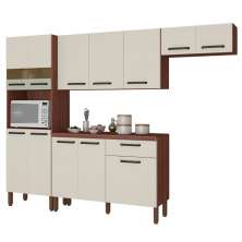 Cozinha Versalhes Com Balcão Nogueira Off White