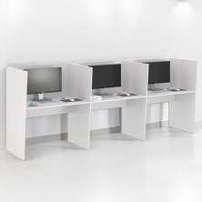 Estação de Trabalho Escritório Mesa Call Center 3 Lugares