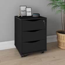 Gaveteiro 3 Gavetas Bronte Preto
