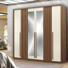 Guarda Roupa 6 Portas Espelho Israel Jatoba Areia