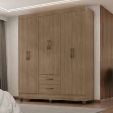 Guarda Roupa Casal com 6 Portas Guararapes Carvalho Oak