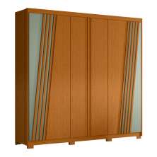 Guarda Roupa Ripado 6 Portas Candoí Cinamomo Sálvia
