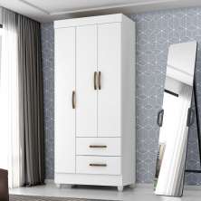 Guarda Roupa Solteiro com 3 Portas Vidigal Branco  