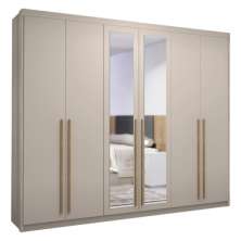 Guarda Roupa com 6 Portas com Espelhos Múrcia Fendi