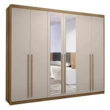 Guarda Roupa com 6 Portas com Espelhos Múrcia Nature Fendi