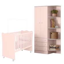 Jogo Quarto Infantil Los Angeles Rosa Acetinado