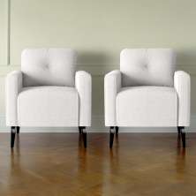 Jogo de Poltronas Decorativas Lupin Boucle Bege