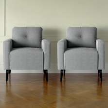 Jogo de Poltronas Decorativas Lupin Boucle Cinza