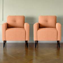 Jogo de Poltronas Decorativas Lupin Boucle Mostarda