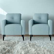 Jogo de Poltronas Decorativas Nina Boucle Azul