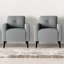 Jogo de Poltronas Decorativas Nina Boucle Cinza