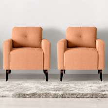 Jogo de Poltronas Decorativas Nina Boucle Mostarda