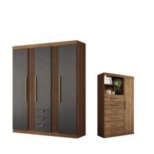Kit Guarda Roupa e Multi Uso Veronica Jatoba Gafite