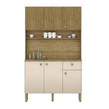 Kit de Cozinha 6 Portas Barcelona Vanilla Ripado