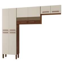 Kit de Cozinha 8 Portas Lile Ripado Off White