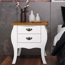 Mesa 2 Gavetas Colina Branco Acetinado Cumarú