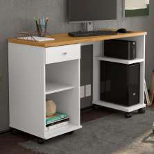 Mesa Computador 1 Gaveta Mari Branco Cinamomo