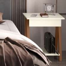 Mesa de Cabeceira com Gaveta Verona Amadeirado Off White