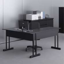 Mesa de Computador em L com Gaveta Lima Affara Preto
