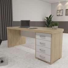 Mesa de Escritório Liverpool Carvalho Branco