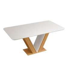 Mesa de Jantar 4 Lugares Curry Carvalho Nobre Off White