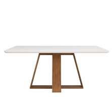 Mesa de Jantar com Tampo de Vidro Nec Freijo Off White