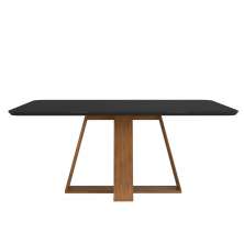 Mesa de Jantar com Tampo de Vidro Nec Freijo Preto Brilho