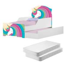 Mini Cama Infantil com Auxiliar Pop Lindo Unicórnio com Colchões