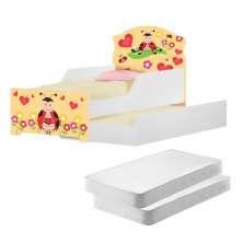 Mini Cama Infantil com Auxiliar Pop Menina Joaninha com Colchões