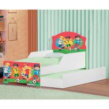 Mini Cama Infantil com Auxiliar Pop Meninos Futebol