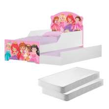 Mini Cama Infantil com Auxiliar Pop Princess com Colchões