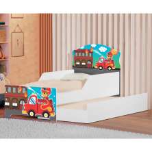 Mini Cama Infantil com Auxiliar Pop Resgate Bombeiro