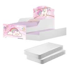 Mini Cama Infantil com Auxiliar Pop Unicórnio Com Colchões